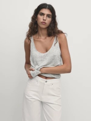 Zdjęcie produktu 100% Linen Tank Top - Szary - - Massimo Dutti - Kobieta