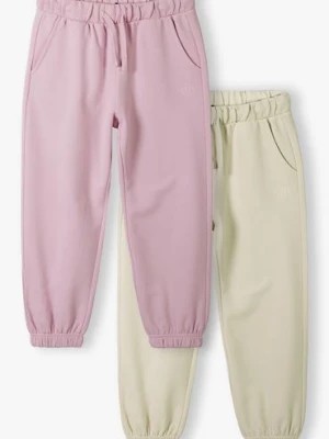 Zdjęcie produktu 2pak spodni dresowych dla dziewczynki różowe i beżowe - Limited Edition