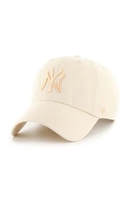 Zdjęcie produktu 47 brand czapka z daszkiem bawełniana MLB New York Yankees kolor beżowy z aplikacją B-NLRGW17GWS-NTM