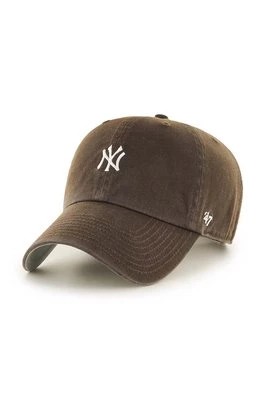 Zdjęcie produktu 47 brand czapka z daszkiem bawełniana MLB New York Yankees kolor brązowy z aplikacją B-BSRNR17GWS-BW