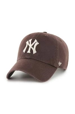Zdjęcie produktu 47 brand czapka z daszkiem bawełniana MLB New York Yankees kolor brązowy z aplikacją B-NLRGW17GWS-BWE