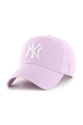 Zdjęcie produktu 47 brand czapka z daszkiem bawełniana MLB New York Yankees kolor fioletowy z aplikacją B-NLRGW17GWS-YX