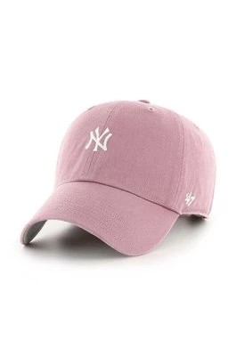 Zdjęcie produktu 47 brand czapka z daszkiem bawełniana MLB New York Yankees kolor różowy z aplikacją B-BSRNR17GWS-QC