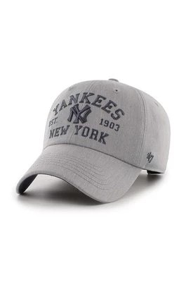 Zdjęcie produktu 47 brand czapka z daszkiem bawełniana MLB New York Yankees kolor szary z aplikacją BCPTN-MLDAR17KHS-GY10