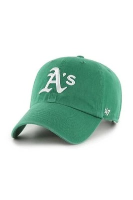Zdjęcie produktu 47 brand czapka z daszkiem bawełniana MLB Oakland Athletics kolor zielony z aplikacją B-NLRGW18GWS-KYA