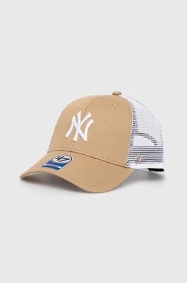 Zdjęcie produktu 47 brand czapka z daszkiem dziecięca MLB New York Yankees Branson kolor beżowy z aplikacją BBRANS17CTP