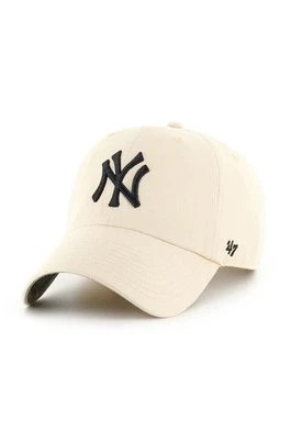 Zdjęcie produktu 47 brand czapka z daszkiem MLB New York Yankees kolor beżowy z aplikacją B-BPCAM17GWS-NT