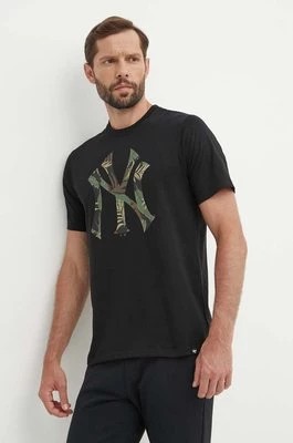 Zdjęcie produktu 47 brand t-shirt bawełniany MLB New York Yankees męski kolor czarny z nadrukiem BB017TEMECH610489JK