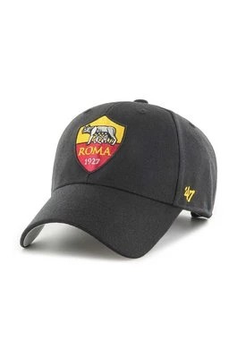 Zdjęcie produktu 47 brand czapka z daszkiem bawełniana AS Roma kolor czarny z aplikacją ITFL-MVP01WBV-BKH