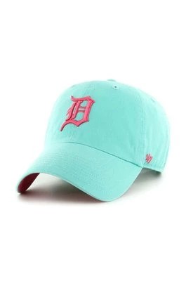 Zdjęcie produktu 47 brand czapka z daszkiem bawełniana MLB Detroit Tigers kolor turkusowy z aplikacją