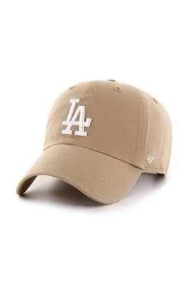 Zdjęcie produktu 47 brand czapka z daszkiem bawełniana MLB Los Angeles Dodgers kolor beżowy z aplikacją B-NLRGW12GWS-KHA