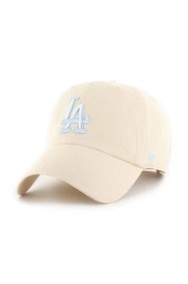 Zdjęcie produktu 47 brand czapka z daszkiem bawełniana MLB Los Angeles Dodgers kolor beżowy z aplikacją B-NLRGW12GWS-NTG