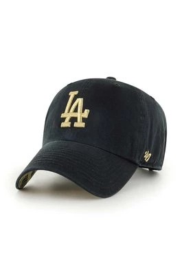 Zdjęcie produktu 47 brand czapka z daszkiem bawełniana MLB Los Angeles Dodgers kolor czarny z aplikacją