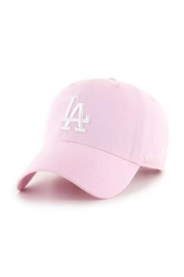 Zdjęcie produktu 47 brand czapka z daszkiem bawełniana MLB Los Angeles Dodgers kolor różowy z aplikacją B-RGW12GWSNL-PTA