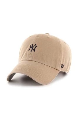 Zdjęcie produktu 47 brand czapka z daszkiem bawełniana MLB New York Yankees kolor beżowy z aplikacją