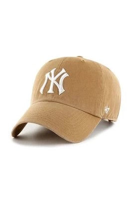 Zdjęcie produktu 47 brand czapka z daszkiem bawełniana MLB New York Yankees kolor beżowy z aplikacją B-NLRGW17GWS-QLA