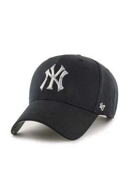 Zdjęcie produktu 47 brand czapka z daszkiem bawełniana MLB New York Yankees kolor czarny z aplikacją
