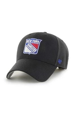 Zdjęcie produktu 47 brand czapka z daszkiem bawełniana NHL New York Rangers kolor czarny z aplikacją H-MVP13WBV-BKB