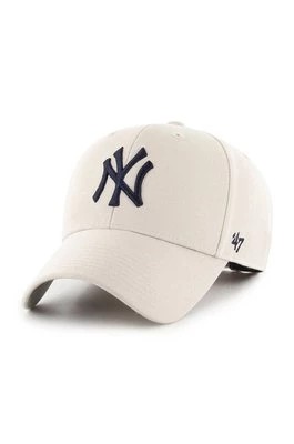 Zdjęcie produktu 47 brand Czapka z daszkiem MLB New York Yankees kolor beżowy z aplikacją