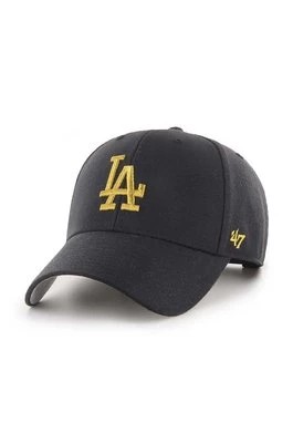 Zdjęcie produktu 47 brand czapka z daszkiem z domieszką wełny MLB Los Angeles Dodgers kolor czarny z aplikacją