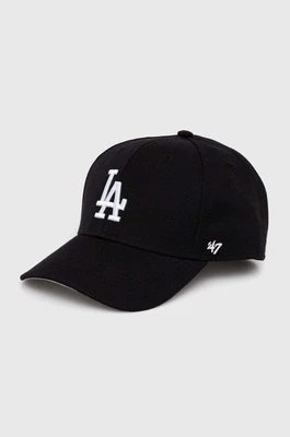Zdjęcie produktu 47 brand czapka z daszkiem z domieszką wełny MLB Los Angeles Dodgers kolor czarny z aplikacją BMVP12WBV
