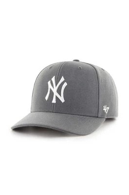 Zdjęcie produktu 47 brand czapka z daszkiem z domieszką wełny MLB New York Yankees kolor szary z aplikacją B-CLZOE17WBP-CC