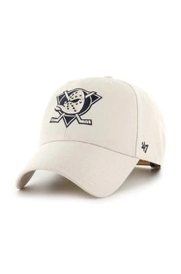 Zdjęcie produktu 47 brand czapka z daszkiem z domieszką wełny NHL Anaheim Ducks MVP kolor beżowy z aplikacją H-MVPSP25WBP-BN