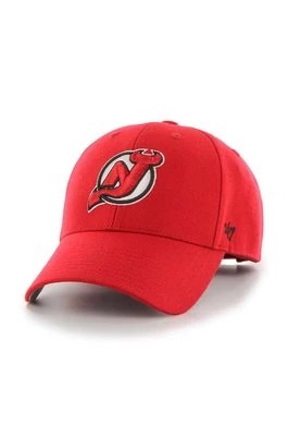 Zdjęcie produktu 47 brand czapka z daszkiem z domieszką wełny NHL New Jersey Devils kolor czerwony z aplikacją H-MVP11WBV-RD