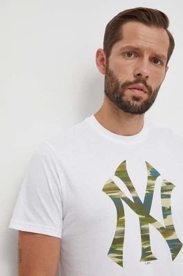 Zdjęcie produktu 47 brand t-shirt bawełniany MLB New York Yankees męski kolor biały z nadrukiem