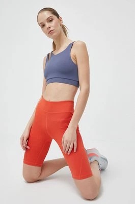 Zdjęcie produktu 4F szorty treningowe kolor pomarańczowy gładkie high waist