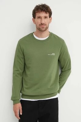 Zdjęcie produktu A.P.C. bluza bawełniana sweat item męska kolor zielony gładka COFBQ-H27608