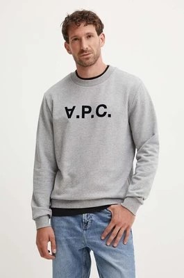 Zdjęcie produktu A.P.C. bluza bawełniana sweat standard grand vpc GOTS kolor szary COHBN.M27907