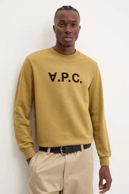 Zdjęcie produktu A.P.C. bluza bawełniana sweat standard grand vpc GOTS kolor zielony COHBN.M27907