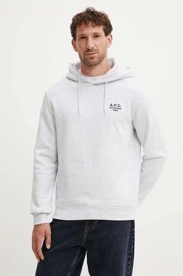 Zdjęcie produktu A.P.C. bluza hoodie standard rue madame GOTS kolor szary z kapturem melanżowa COHBV.M27914