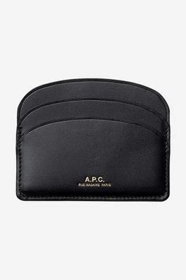 Zdjęcie produktu A.P.C. etui na karty skórzane kolor czarny PXAWV.F63270-BLACK