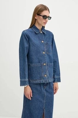 Zdjęcie produktu A.P.C. kurtka jeansowa veste silvana logo damska kolor niebieski przejściowa COHTD.F02821