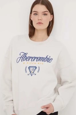 Zdjęcie produktu Abercrombie & Fitch bluza damska kolor beżowy z nadrukiem