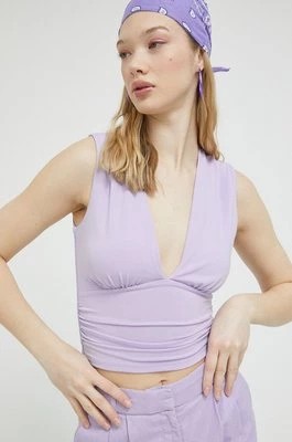 Zdjęcie produktu Abercrombie & Fitch bluzka damska kolor fioletowy gładka