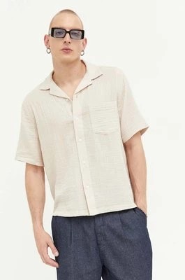 Zdjęcie produktu Abercrombie & Fitch koszula bawełniana męska kolor beżowy regular