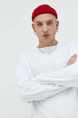 Zdjęcie produktu Abercrombie & Fitch longsleeve bawełniany kolor biały gładki