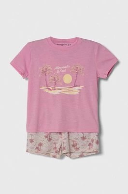 Zdjęcie produktu Abercrombie & Fitch piżama dziecięca kolor beżowy wzorzysta