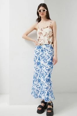Zdjęcie produktu Abercrombie & Fitch spódnica kolor niebieski midi rozkloszowana