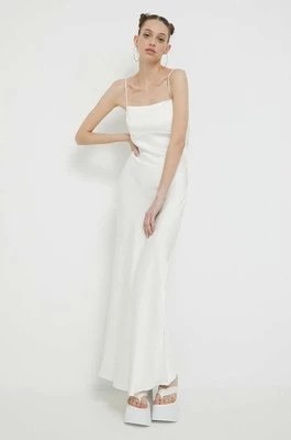 Zdjęcie produktu Abercrombie & Fitch sukienka kolor beżowy midi dopasowana