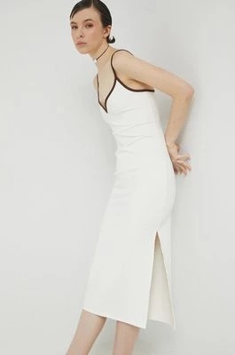 Zdjęcie produktu Abercrombie & Fitch sukienka kolor beżowy mini dopasowana