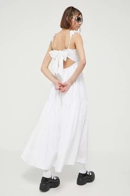 Zdjęcie produktu Abercrombie & Fitch sukienka kolor biały maxi rozkloszowana