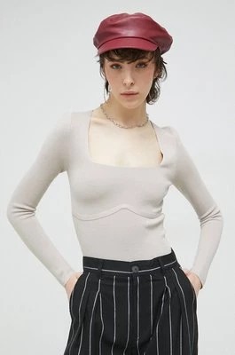 Zdjęcie produktu Abercrombie & Fitch sweter damski kolor beżowy