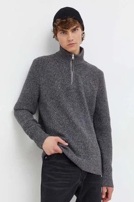 Zdjęcie produktu Abercrombie & Fitch sweter męski kolor szary z półgolfem