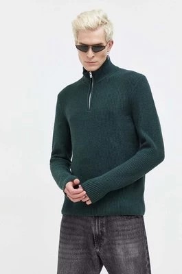 Zdjęcie produktu Abercrombie & Fitch sweter męski kolor zielony z półgolfem