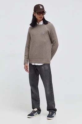 Zdjęcie produktu Abercrombie & Fitch sweter z domieszką wełny męski kolor beżowy lekki