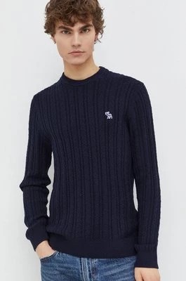 Zdjęcie produktu Abercrombie & Fitch sweter z domieszką wełny męski kolor granatowy lekki